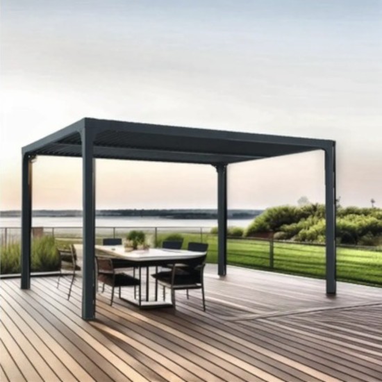 Pergola bioclimatica, aluminiu, Naimeed D6803, 400x300x250cm, Negru