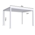 Pergola bioclimatica, iluminare LED, aluminiu, acoperis motorizat, Naimeed D6785, 400x300x250cm, Alb Pergola bioclimatica, iluminare LED, aluminiu, acoperis motorizat, Naimeed D6785, 400x300x250cm, Alb