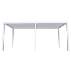 Pergola bioclimatica, iluminare LED, aluminiu, acoperis motorizat, Naimeed D6788, 600x300x250cm, Alb