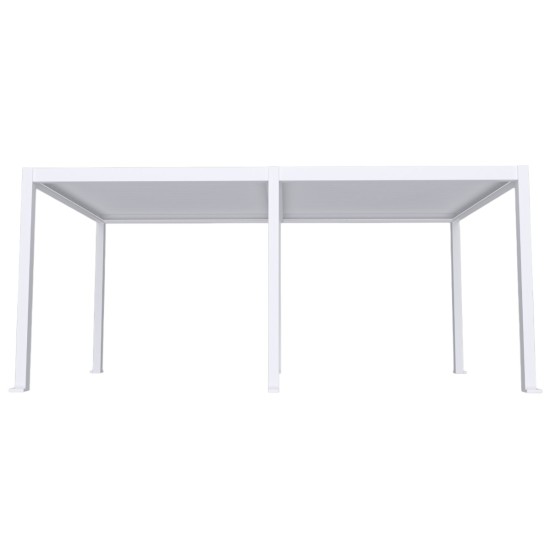 Pergola bioclimatica, iluminare LED, aluminiu, acoperis motorizat, Naimeed D6788, 600x300x250cm, Alb