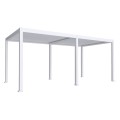 Pergola bioclimatica, iluminare LED, aluminiu, acoperis motorizat, Naimeed D6788, 600x300x250cm, Alb