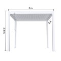 Pergola bioclimatica, aluminiu, Naimeed D6801, 300x300x250cm, Alb