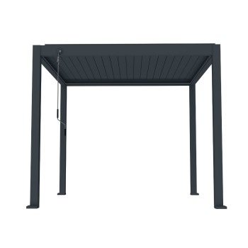 Pergola bioclimatica, iluminare LED, aluminiu, Naimeed D6789, 300x300x250cm, Gri antracit