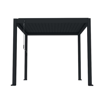 Pergola bioclimatica, iluminare LED, aluminiu, Naimeed D6790, 300x300x250cm, Negru