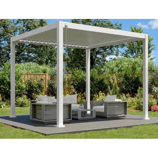 Pergola bioclimatica, aluminiu, Naimeed D6801, 300x300x250cm, Alb