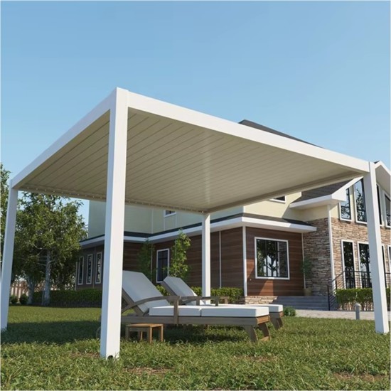 Pergola bioclimatica, aluminiu, Naimeed D6801, 300x300x250cm, Alb