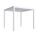 Pergola bioclimatica, iluminare LED, aluminiu, Naimeed D6791, 300x300x250cm, Alb
