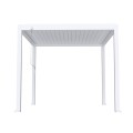 Pergola bioclimatica, iluminare LED, aluminiu, Naimeed D6791, 300x300x250cm, Alb