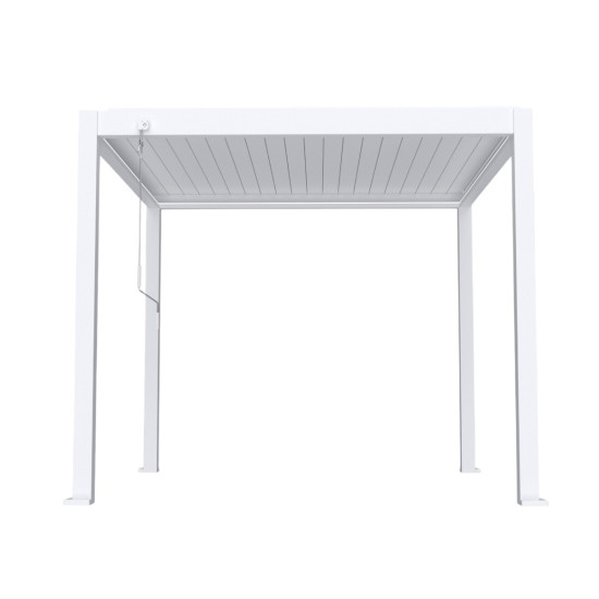 Pergola bioclimatica, iluminare LED, aluminiu, Naimeed D6791, 300x300x250cm, Alb