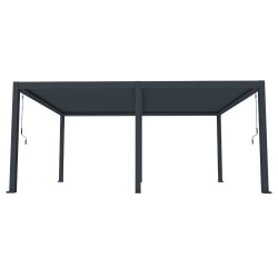 Pergola bioclimatica, iluminare LED, aluminiu, Naimeed D6792, 600x400x250cm, Gri antracit