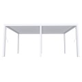 Pergola bioclimatica, iluminare LED, aluminiu, Naimeed D6793, 600x400x250cm, Alb