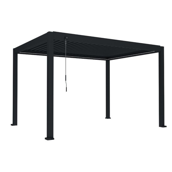 Pergola bioclimatica, iluminare LED, aluminiu, Naimeed D6795, 400x300x250cm, Negru