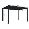 Pergola bioclimatica, iluminare LED, aluminiu, Naimeed D6795, 400x300x250cm, Negru