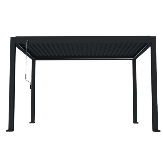 Pergola bioclimatica, iluminare LED, aluminiu, Naimeed D6795, 400x300x250cm, Negru