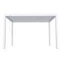 Pergola bioclimatica, iluminare LED, aluminiu, Naimeed D6796, 400x300x250cm, Alb