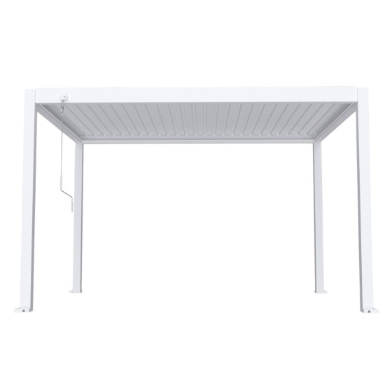 Pergola bioclimatica, iluminare LED, aluminiu, Naimeed D6796, 400x300x250cm, Alb