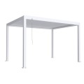 Pergola bioclimatica, iluminare LED, aluminiu, Naimeed D6796, 400x300x250cm, Alb
