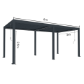 Pergola bioclimatica, iluminare LED, aluminiu, Naimeed D6797, 600x300x250cm, Gri antracit Pergola bioclimatica, iluminare LED, aluminiu, Naimeed D6797, 600x300x250cm, Gri antracit